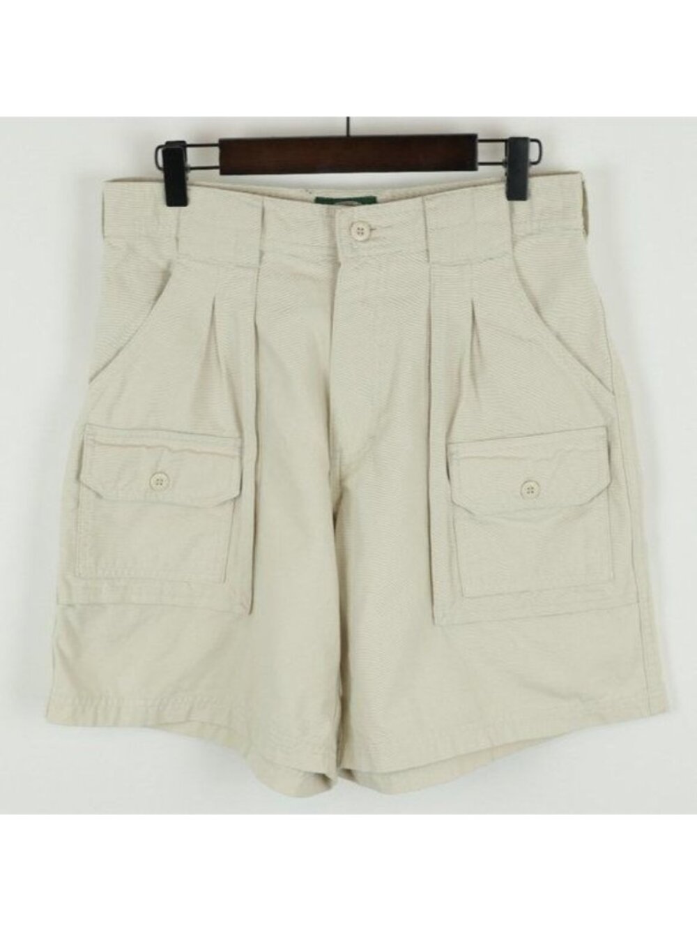 Cabela's Women's Size 8 Cream Cotton 8-Pocket Pleated High Waist Cargo Shorts